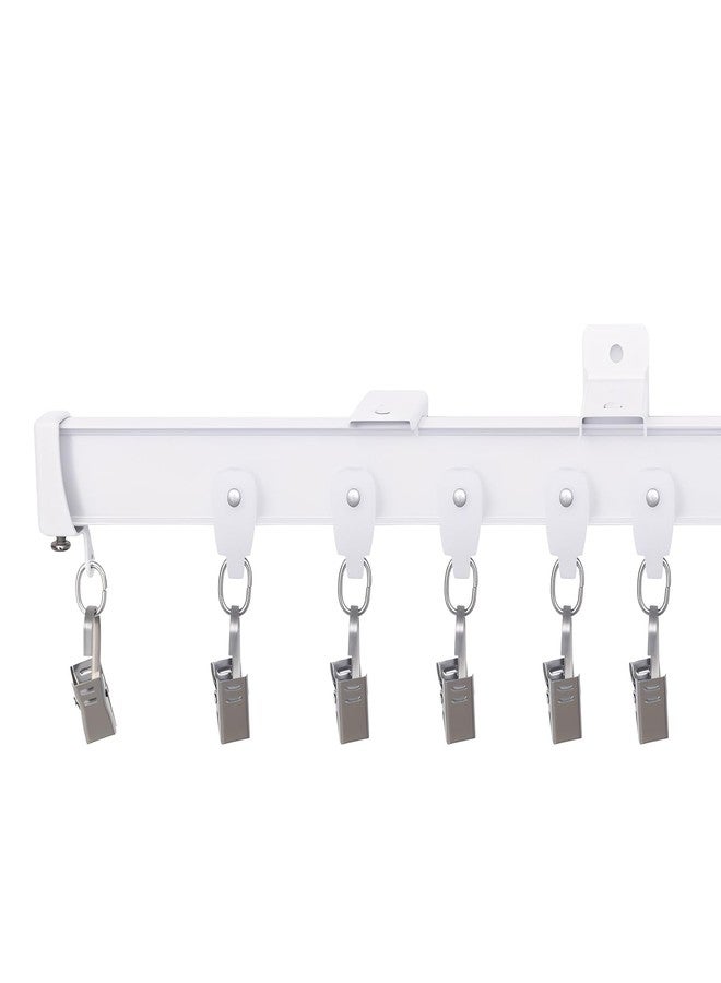 hoeflife Flexible Ceiling Curtain Tracks, Ceilings Track for Curtains, Aluminum Curtains Track Ceilings Mount,Wall Mount Curtain Rail, Ceiling Curtain Rod, Sliding Curtain Tracks with Clips (White 9FT) - Image 1